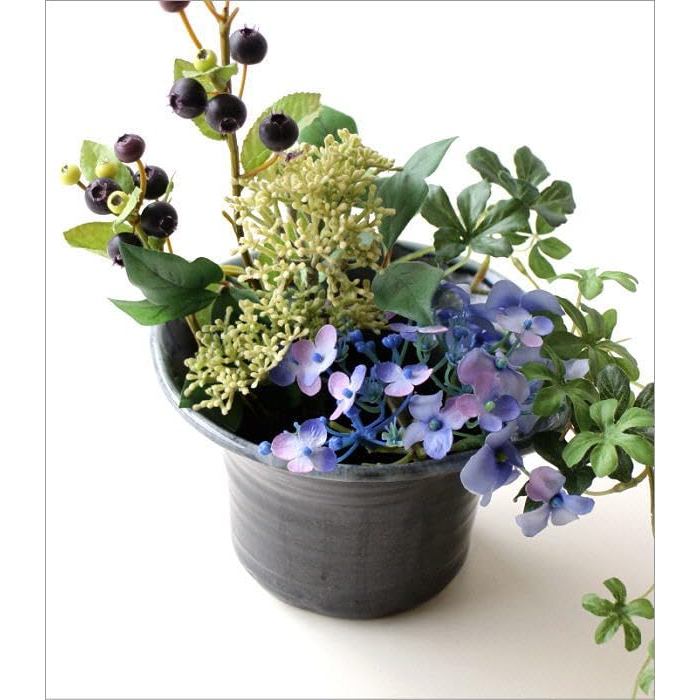 Japanese Seto-yaki Ceramic Vase, Made in Japan - Black Glaze Round Flower Vase, Modern Decor