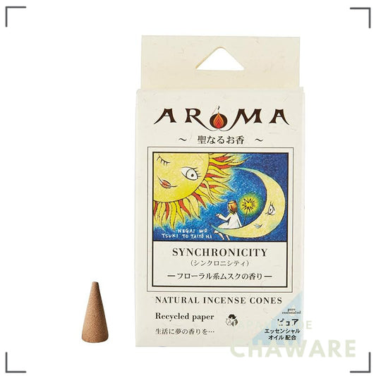Awaji Island Handmade Aroma Incense Cones - Floral Musk 'Synchronicity', 16pc, ~20min, Made in Japan