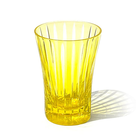 NEW TABLEAU Edo Kiriko Cut Glass Diamond Pattern Yellow Tumbler TB5269Y-20 Gift Box Made in Japan