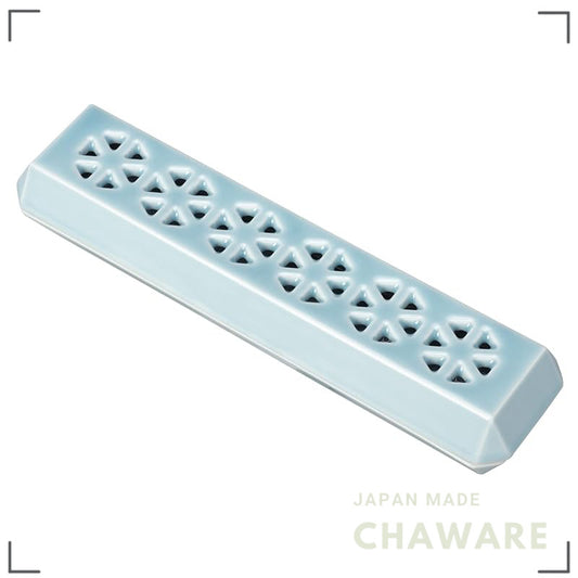 Sunmany Arita Porcelain Incense Holder Tray - Made in Japan, Stylish Compact Turquoise 20x5x3cm