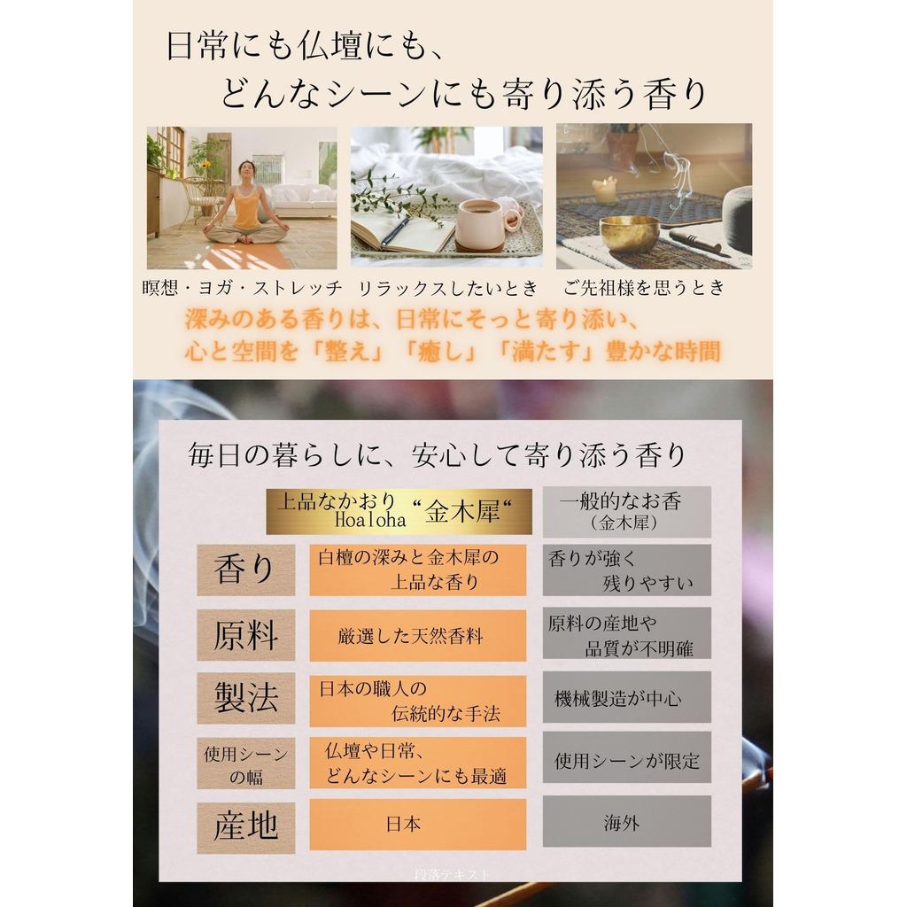 Japanese Osmanthus & Sandalwood Incense Sticks, Premium Natural Aroma, ~40 Sticks, Relaxing Gift