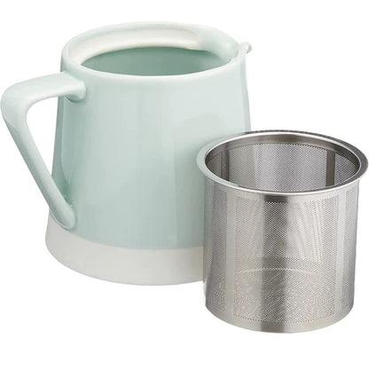 "Hasami Porcelain 'Essence' Teapot Set with Stainless Steel Infuser - 500ml, Assorted Colors (Yellow, Blue, Brown) - Stylish Japanese Tea Pot for Loose Leaf Tea"