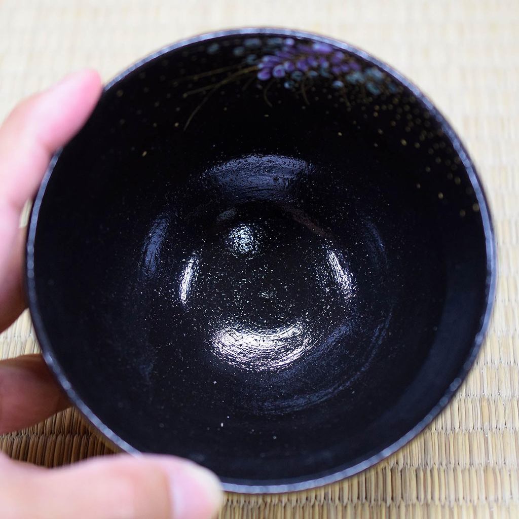 Kutani Matcha Bowl Honkin Hagi by Yoshinori Fukuda Gold Tea Ceremony Bowl Made in Japan