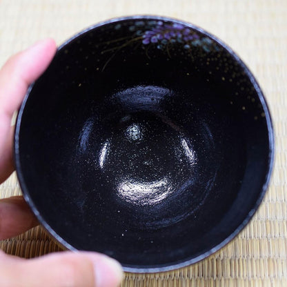Kutani Matcha Bowl Honkin Hagi by Yoshinori Fukuda Gold Tea Ceremony Bowl Made in Japan