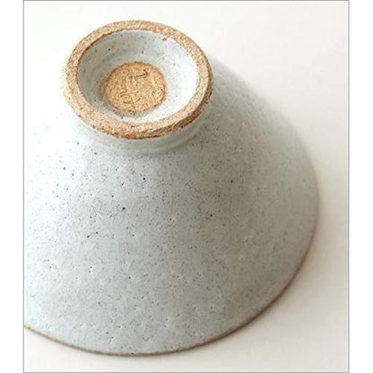 Stylish Japanese Seto-yaki Ceramic Rice Bowl - Kohiki Powder Glaze Hime Chawan, Simple Tableware