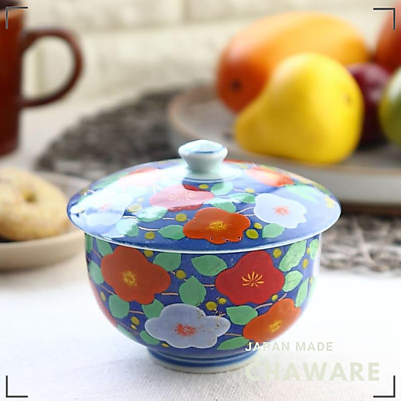 cerapockke Arita-yaki Lidded Yunomi Tea Cup 'Shuka' Made in Japan - Traditional Mino/Seto