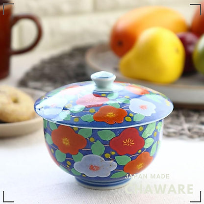 cerapockke Arita-yaki Lidded Yunomi Tea Cup 'Shuka' Made in Japan - Traditional Mino/Seto