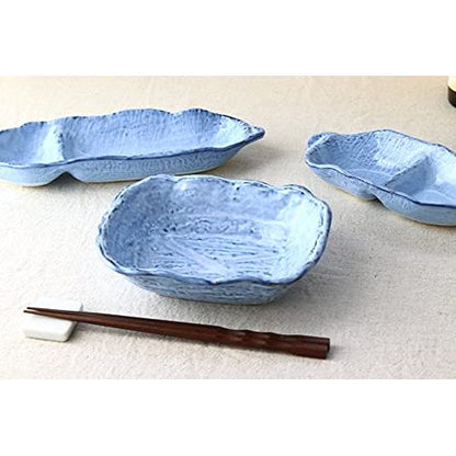 Cerapockke Seto-Yaki 18cm Blue Ceramic Salad Serving Bowl - Japanese Made Versatile Tableware