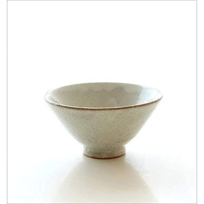 Stylish Japanese Seto-yaki Ceramic Rice Bowl - Kohiki Powder Glaze Hime Chawan, Simple Tableware