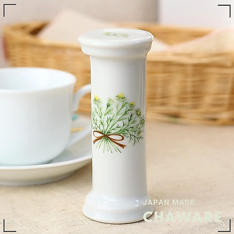 Cerapockke Cute Ceramic 3-Minute Chamomile Hourglass Tea Timer - Seto-Yaki Japan, Floral Gift