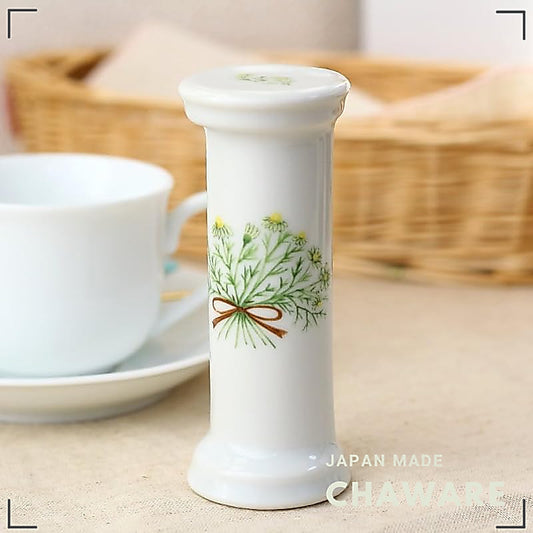 Cerapockke Cute Ceramic 3-Minute Chamomile Hourglass Tea Timer - Seto-Yaki Japan, Floral Gift