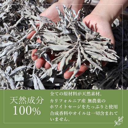 White Sage Smudging Incense Sticks 30-Pack – 100% Natural Japanese-Made Starter Kit with Incense Holder