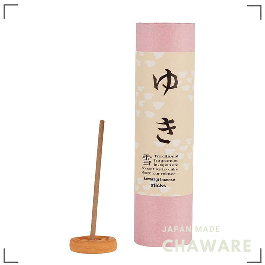 Awaji Island Calming Japanese Incense Sticks 'Yuki' Powdery Scent, 15 Sticks ~20min Burn, Japan-made
