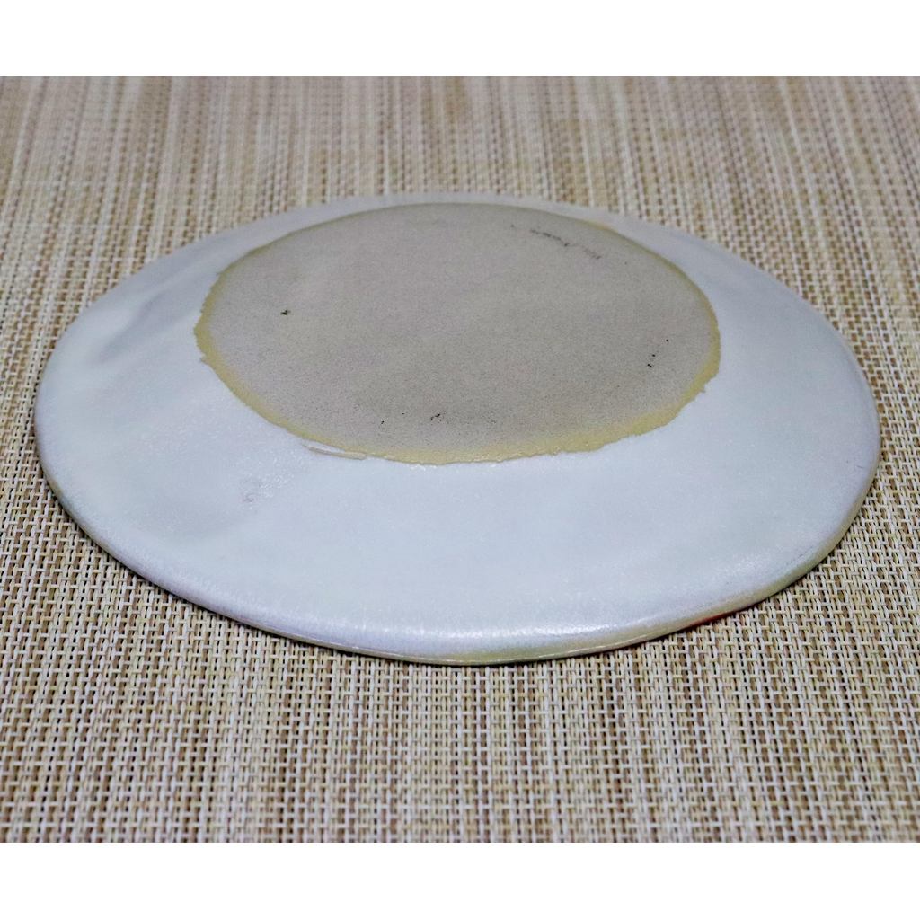 Craftsman House Seto-yaki Ceramic Side Plate 15cm Red Camellia Rustic Kominka Cafe 3pc Japan-made
