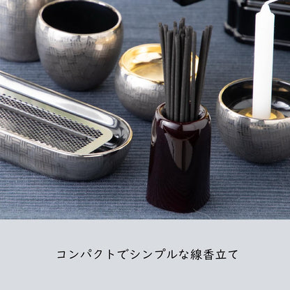 Sunmany Authentic Small Made in Japan Lacquer Incense Holder 4.0x8.5cm Compact Buddhist Altar Stand