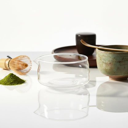MiniMood 500ml Heat-Resistant Glass Pouring Bowl with Spout, Japanese Tea, Sauce & Dressing Server