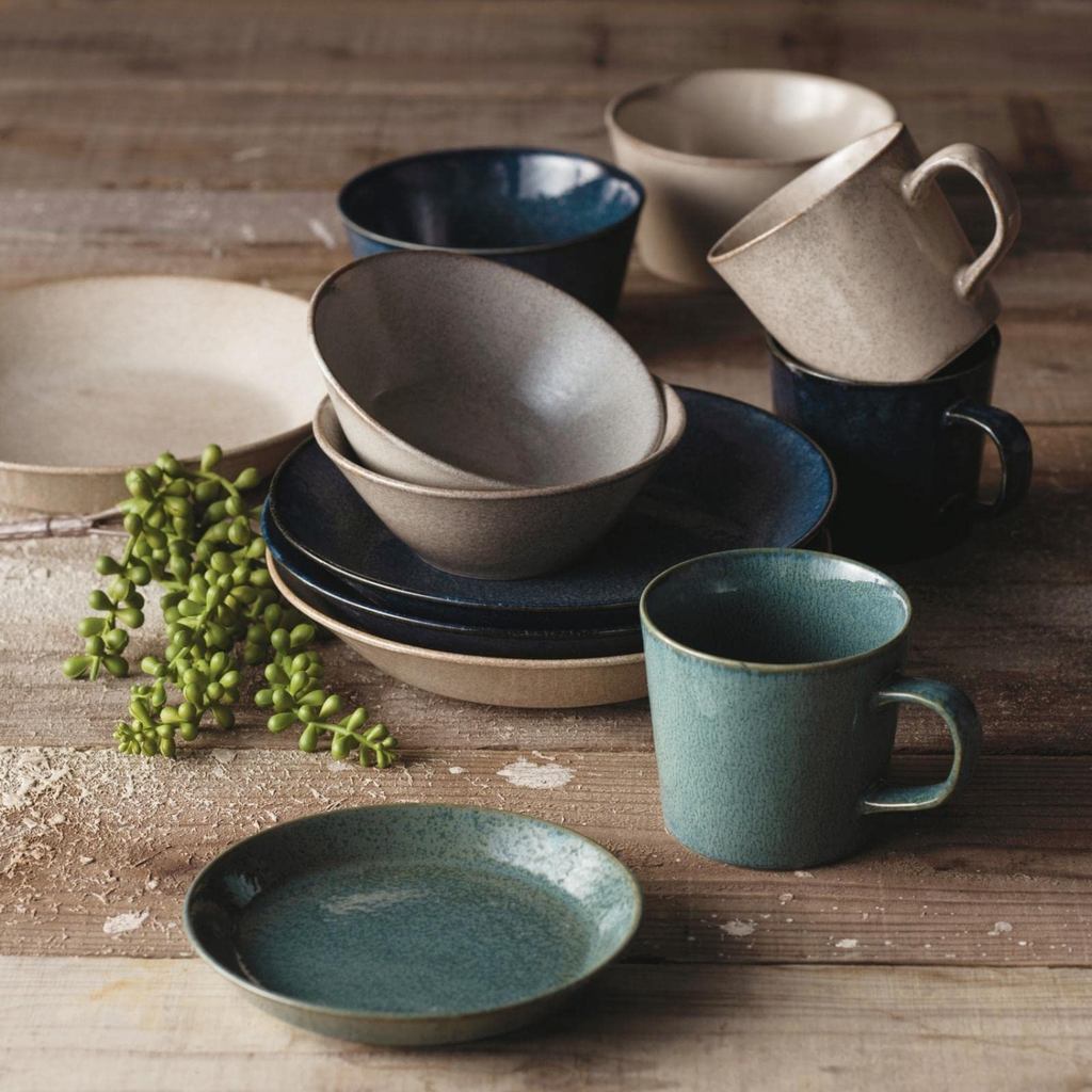 Aito Seisakusho "Natural Color" 6-Piece Mino Ware Dinnerware Set for One – Dishwasher & Microwave Safe, Made in Japan