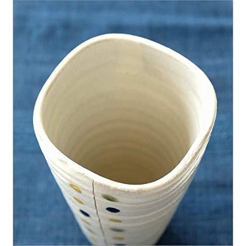 Seto-Yaki Ceramic Vase - Stylish, Cute Japanese-Style Flower Pottery Made in Japan, Handmade Roku