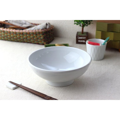 Cerapockke Large 21cm White Mino Ware Udon Bowl - Made in Japan Ceramic Tableware Porcelain