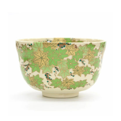 【made in japan】
Miyachi Eikou Matcha Bowl in White - Size: Diameter 12.4cm x Height 7.8cm, Featuring Kinsei Blue Maple Design, Comes in a Decorative Gift Box. Perfect for Tea Ceremonies!