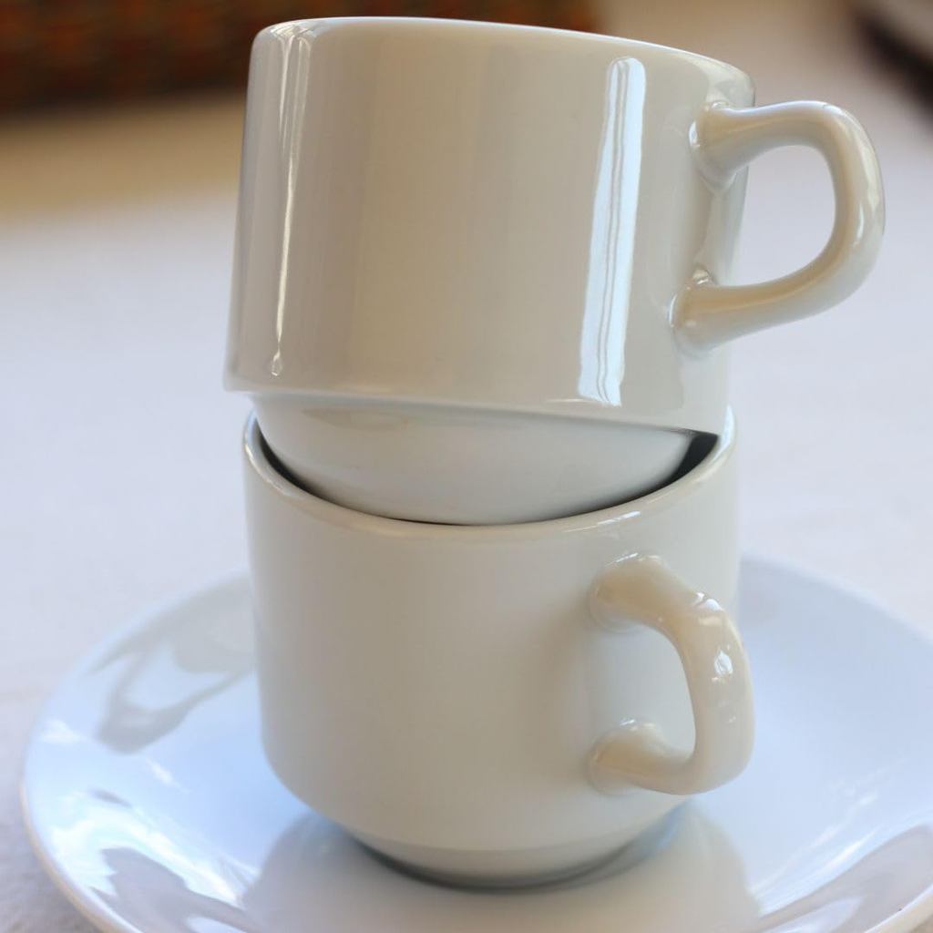 Cerapockke Simple Cup & Saucer 170ml White - Japanese Mino/Seto Ceramic, Microwave Safe, Easy Clean