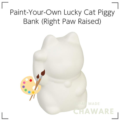 DIY Lucky Cat Piggy Bank (Right Paw Raised) Hand-Paint Ceramic Maneki Neko
