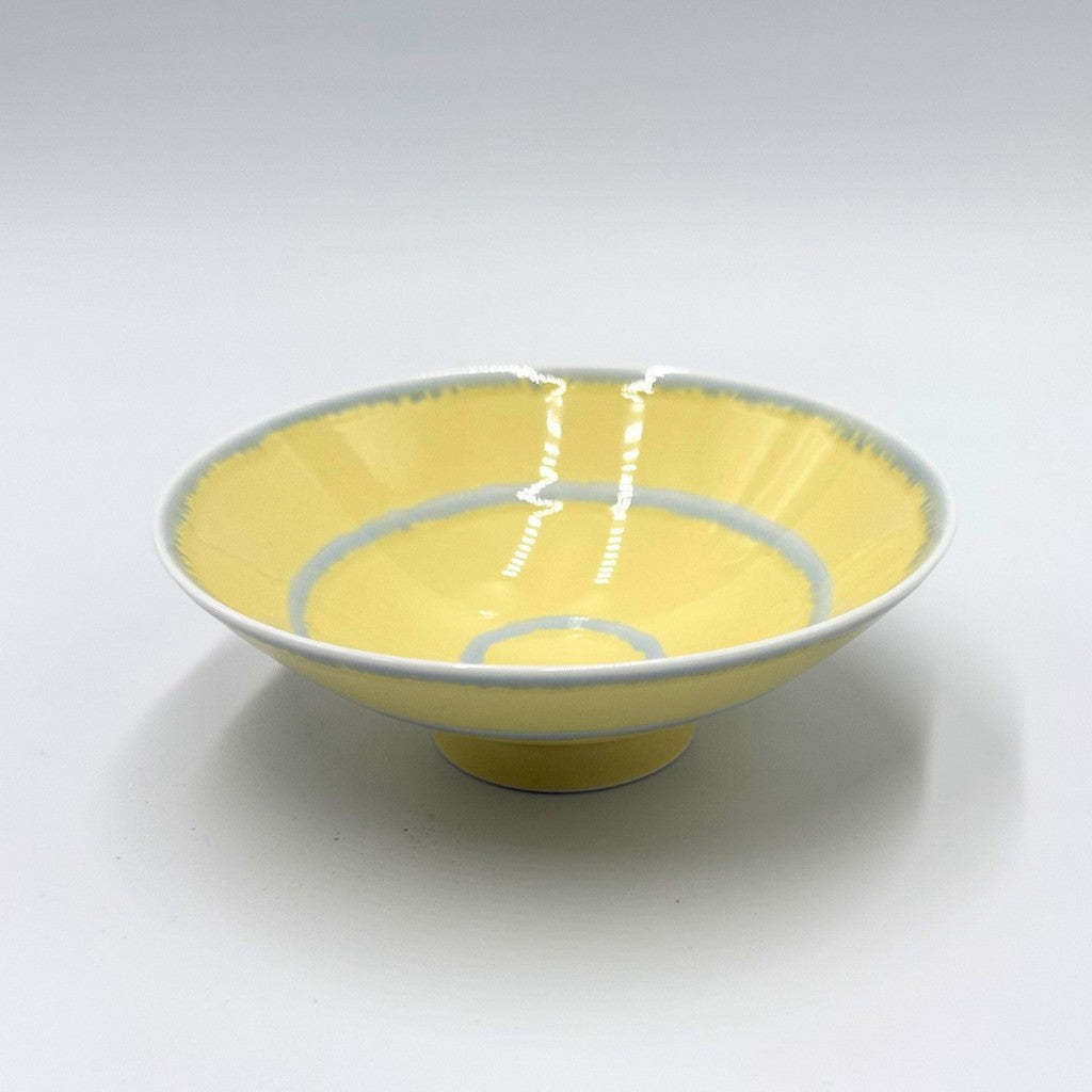 Flat Tea Bowl, Yellow (Approx.) φ15×5.3cm YN-1, Designed by Masahiro Mori, Hasami Ware, Made in Japan.
