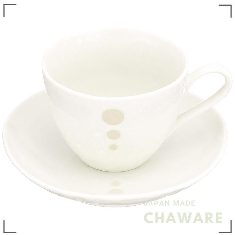 Mino Ware Ceramic Cup & Saucer Set (Approx. 180ml) – Microwave & Dishwasher Safe, Made in Japan