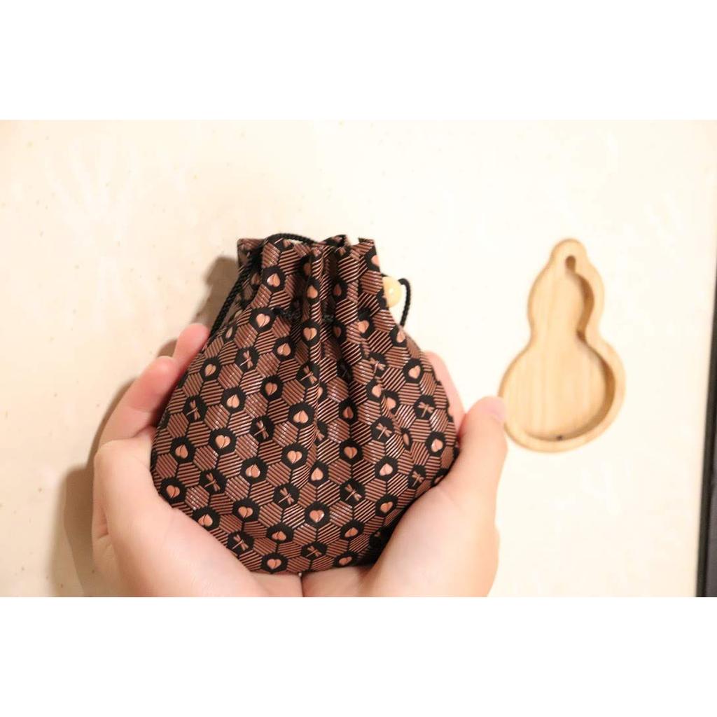Momohana Inden-ya Koshu Inden Deerskin Drawstring Pouch, Made in Japan, Unisex Gift, Navy Black