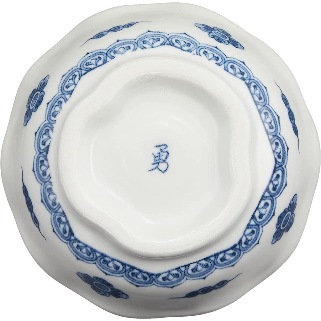 Ale-net Mino-yaki Porcelain Small Bowls Set of 6 9.5cm x3.5cm Indigo Japanese Tableware