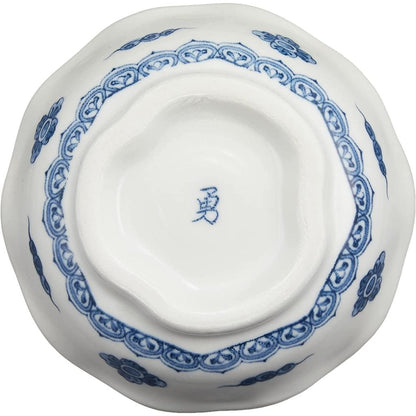 Ale-net Mino-yaki Porcelain Small Bowls Set of 6 9.5cm x3.5cm Indigo Japanese Tableware
