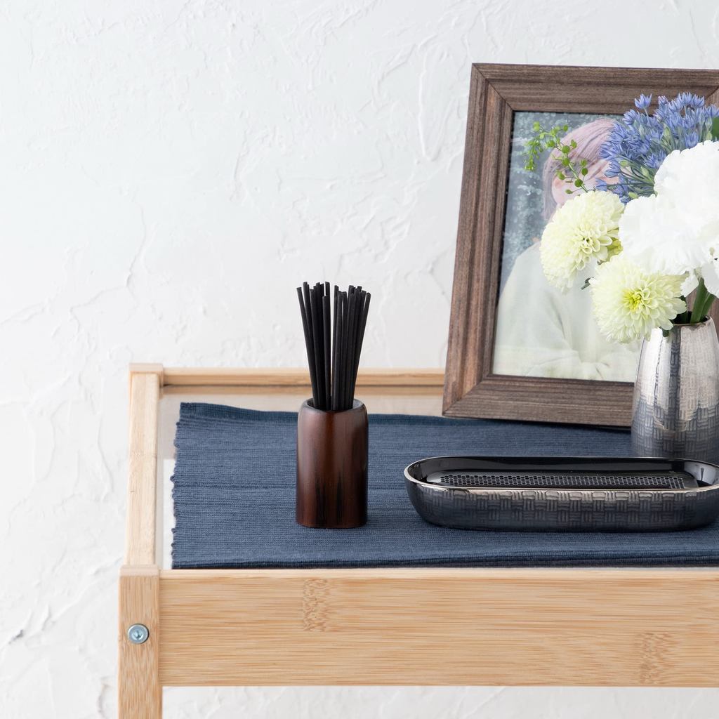 Sunmany Yamanaka Lacquer Compact Incense Holder for Butsudan - Japanese Woodgrain Stand 3x5cm