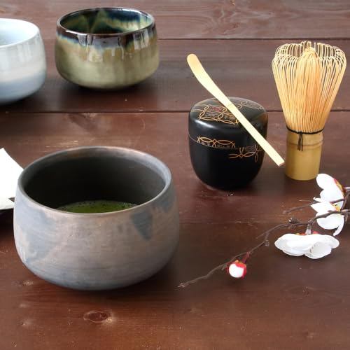 World Create Japanese Matcha Tea Set, 3-Piece Gold-Accented Glaze, 480ml, Model 14981