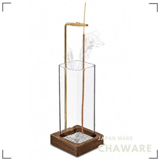 FELIS Japanese-Designed Hanging Brass & Glass Incense Holder — Stylish Minimalist No-Spill Incense Burner