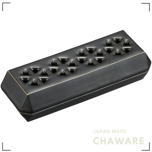 Sunmany Compact Arita Incense Tray - JP-made Black Matte, Easy-Care Incense Holder for Modern Altar