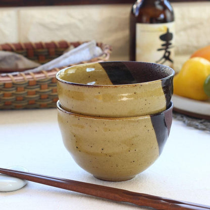 cerapockke Mino-yaki 11.5cm Yellow 4-sun Small Deep Bowl Made in Japan Seto Ware Donburi