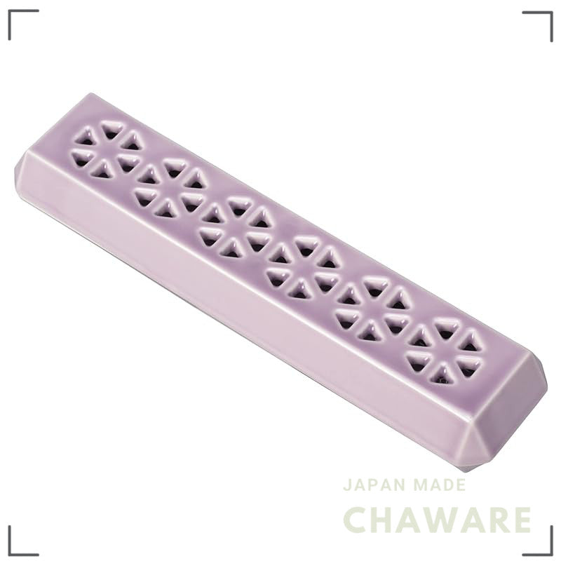 Sunmany Arita Porcelain Incense Holder - Compact Easy-Clean Plate for Modern Altar Pale Purple