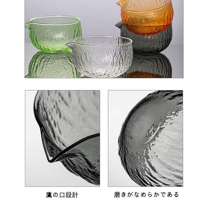 MiniMood Matcha Tea Set 5pcs Transparent Glass Bowl 500ml Bamboo Whisk Scoop Strainer Stand Beginner