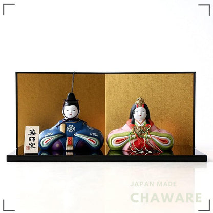 Seto Ceramic Hina Display - Elegant Imperial Couple Figurine for Hinamatsuri Made in Japan