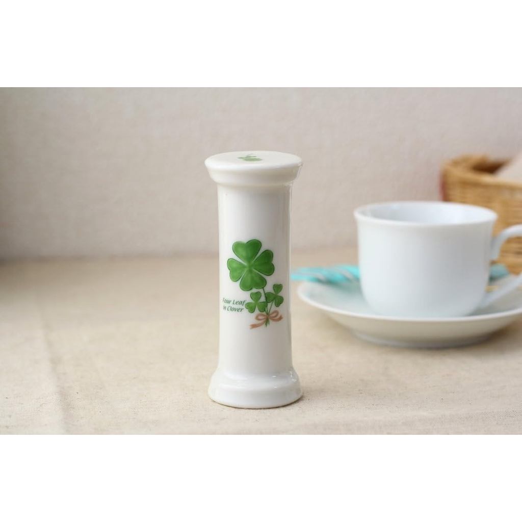 Cerapockke Ceramic 3-Minute Hourglass Seto Ware (Made in Japan) Four-Leaf Clover Tea Timer