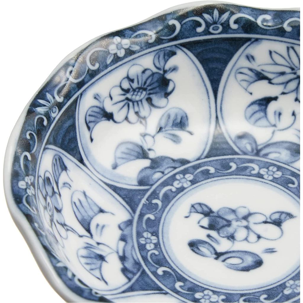 Ale-net Mino-yaki Porcelain Small Bowls Set of 6 9.5cm x3.5cm Indigo Japanese Tableware