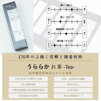 Baikundo Binchotan Rei "Uraraka" Natural Low‑Smoke Japanese Incense Sticks – Made in Awaji, Dye‑Free & Preservative‑Free – For Home, Altar & Gifts (Assorted Scents)