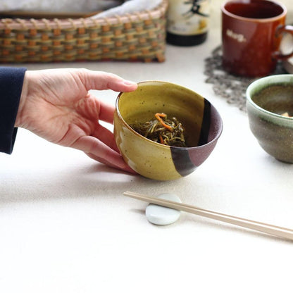 cerapockke Mino-yaki 11.5cm Yellow 4-sun Small Deep Bowl Made in Japan Seto Ware Donburi