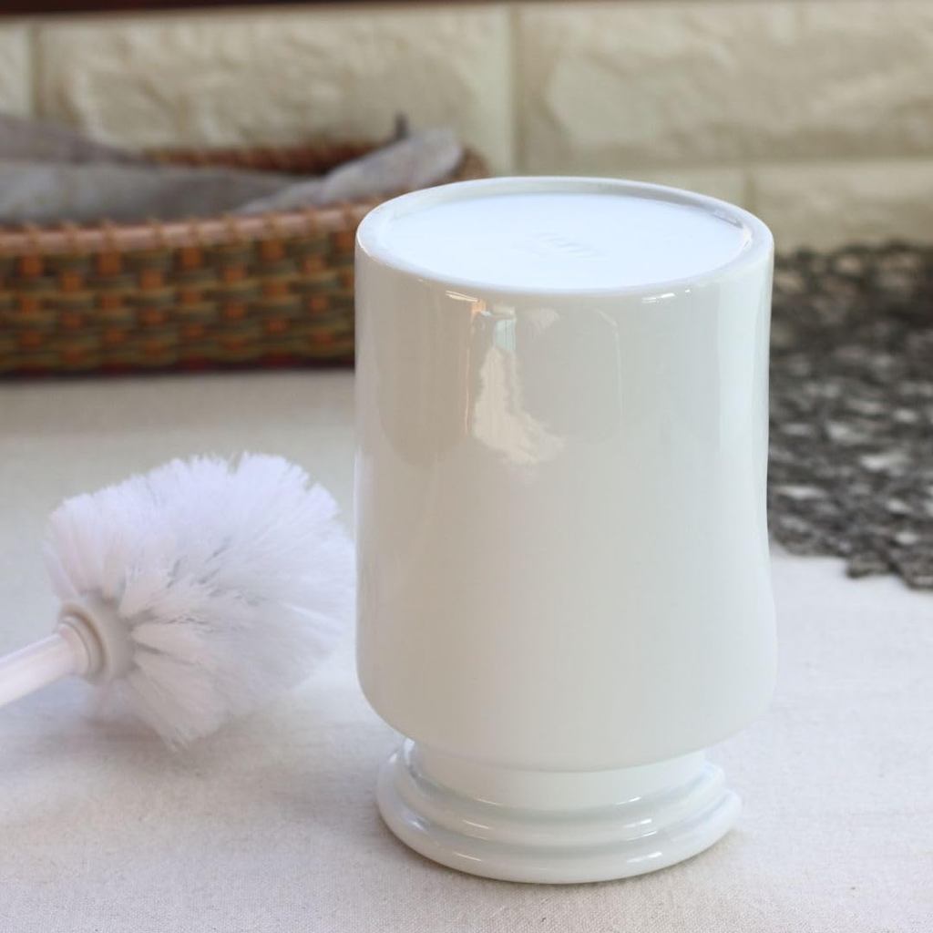 cerapockke Japanese Mino/Seto Ceramic Toilet Brush & Porcelain Holder, 2-Piece Toilet Cleaning Set