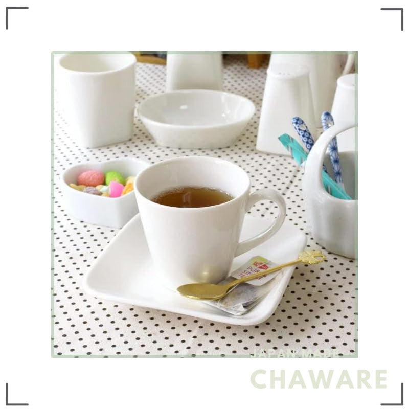 cerapockke CPhome 170ml Japanese Seto Ware Coffee Cup & Saucer - Warm Cream New Bone China, Cafe Use