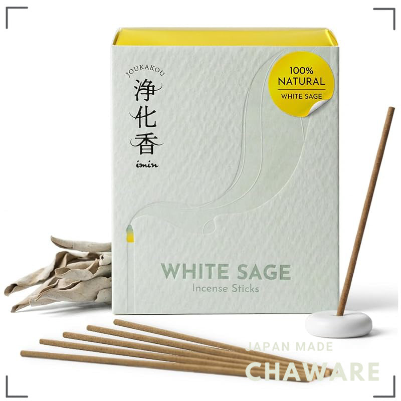 imin White Sage Incense Sticks — anan Featured, Organic 100% Natural, Japanese-Made Purifying Aromatherapy for Meditatio