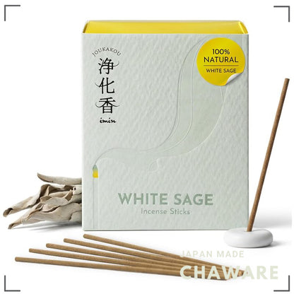 imin White Sage Incense Sticks — anan Featured, Organic 100% Natural, Japanese-Made Purifying Aromatherapy for Meditatio