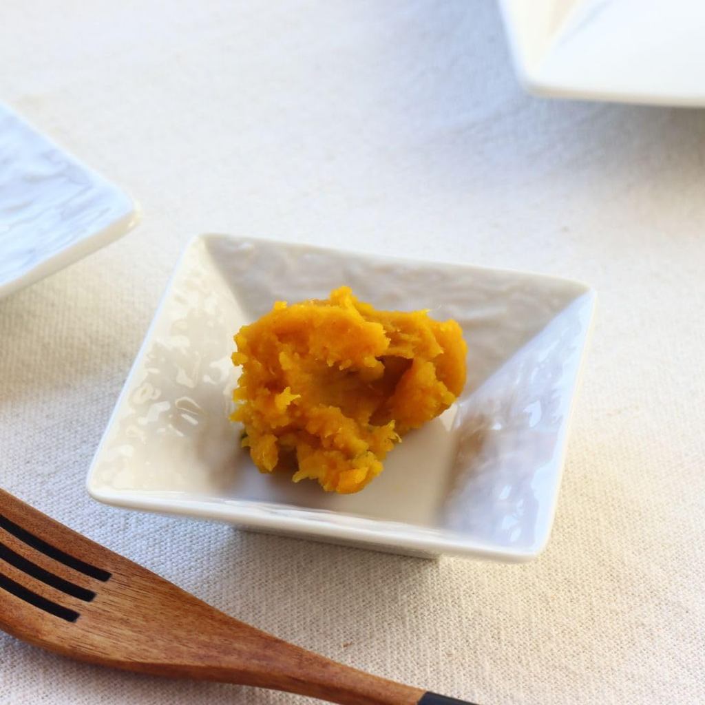 cerapockke Nox Square Mini Plate 9cm - Japanese Minoware (Seto-yaki) White Small Dish Soy/Pickle