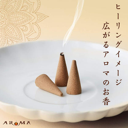 Awaji Island Handmade Aroma Incense Cones - Floral Musk 'Synchronicity', 16pc, ~20min, Made in Japan