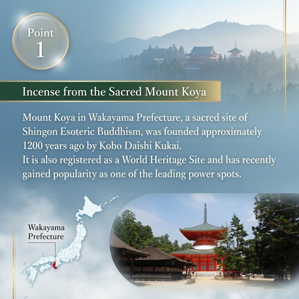 Koyasan Daishido Premium White Sandalwood Incense Sticks — Japanese-Made for Buddhist Altar & Home